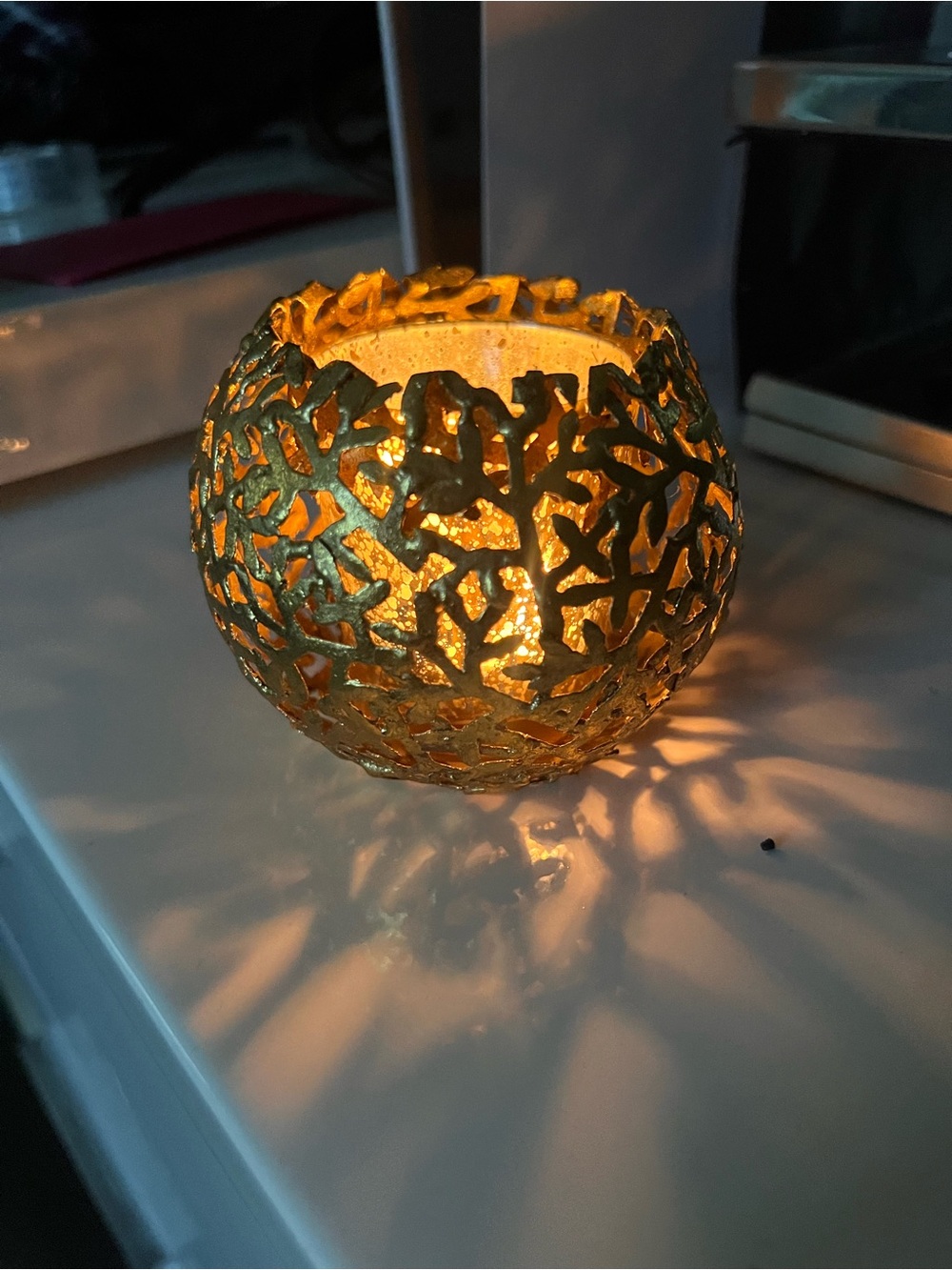 Intricate Gold candle holder